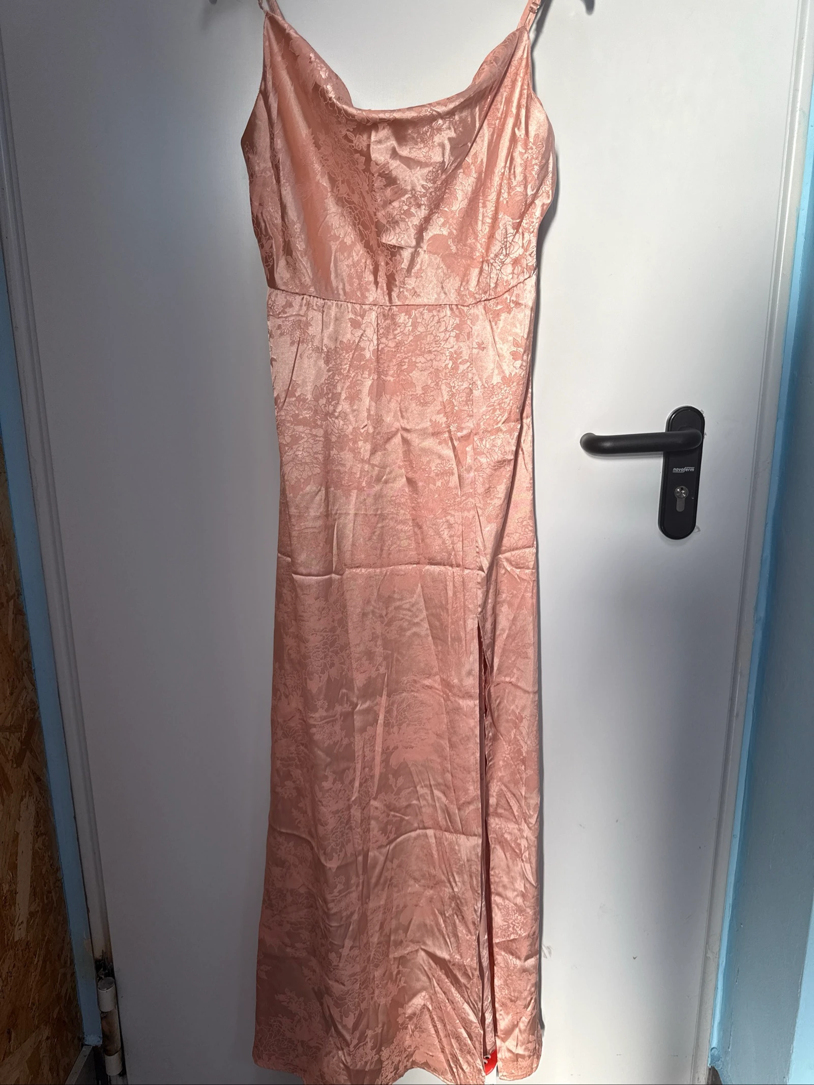 Vestido largo satinado Cider rosa XL nuevo con etiqueta